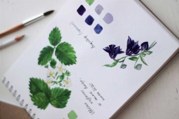 Skizzenbuch mit Blumenmotiv